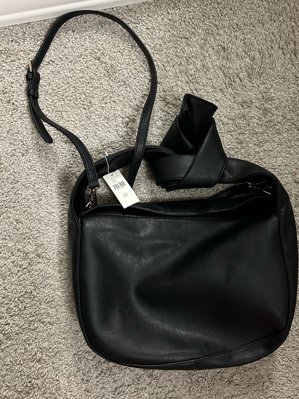 Marni Black Crescent Shoulder Bag with Knotted Bow Strap - Picture 4 of 4